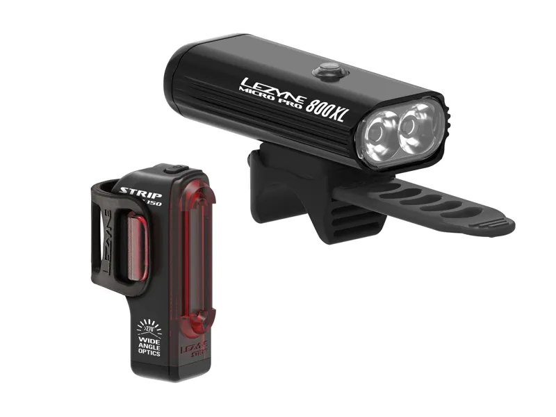 Lezyne Micro Pro 800XL / Strip Drive Light Set In Black 3 Lezyne Micro Pro 800XL / Strip Drive Light Set In Black