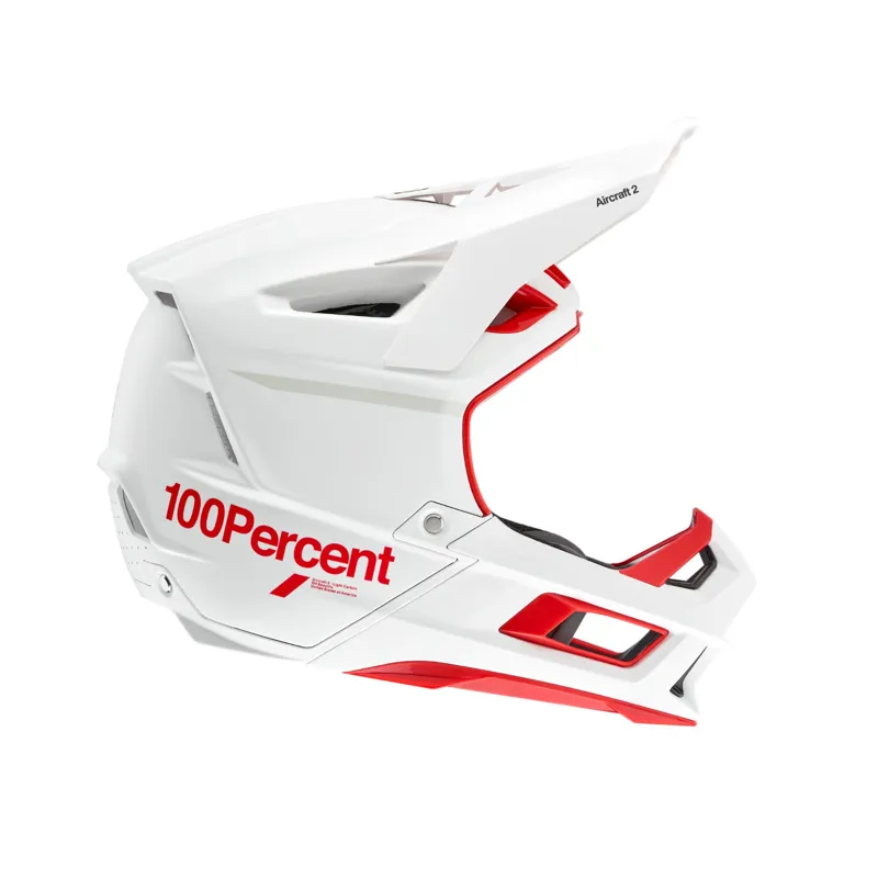 100% Aircraft 2 Helmet In Red/White 3 100% Aircraft 2 Helmet In Red/White