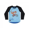 Kids Ride Shotgun Dino Windproof Kids Jersey In Blue/Black