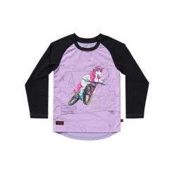 Kids Ride Shotgun Unicorn Windproof Kids Jersey In Pink/Black