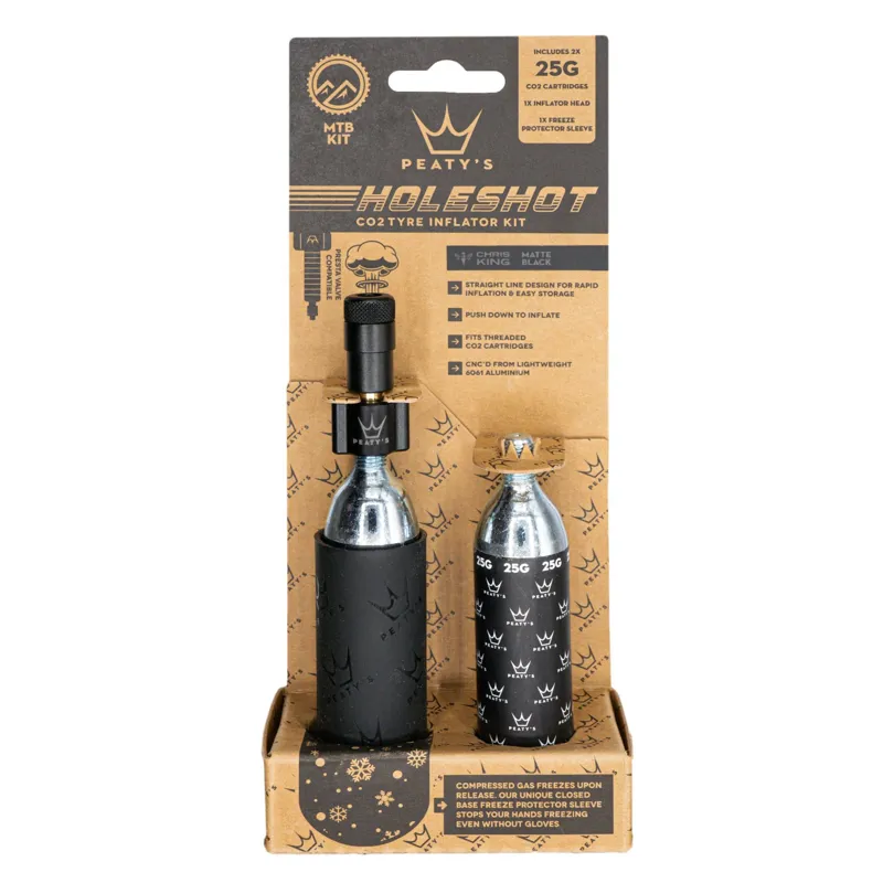 Peaty's Holeshot MTB 25g CO2 Tyre Inflator In Black 3 Peaty's Holeshot MTB 25g CO2 Tyre Inflator In Black